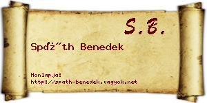 Spáth Benedek névjegykártya