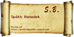 Spáth Benedek névjegykártya